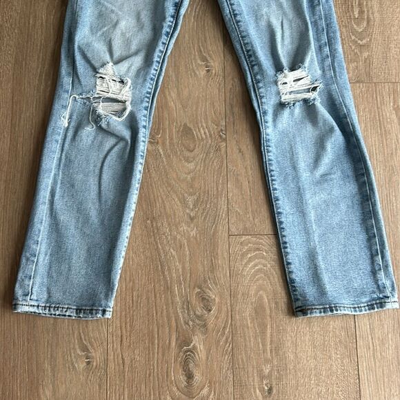 LEVIS WEDGIE STRAIGHT DISTRESSED KNEES HIGH RISE SIZE 25 - Picture 3 of 8